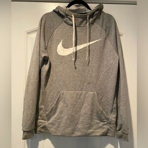 NIke Mens Gray Dri Fit Cowl Neck Athletic Activewear Hoodie Pullover Medium